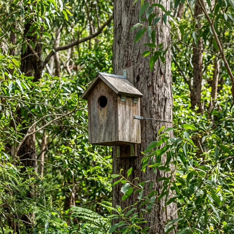 Animal nesting box installed as a humane alternative to a Toolangi roof cavity